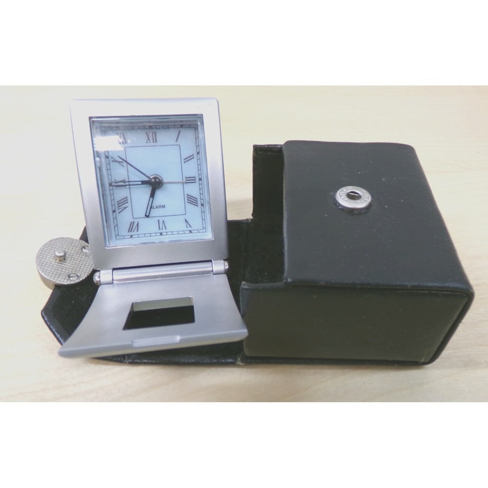 Marks &‎ Spencer Mini Travel Alarm Clock Watch with Black Case Tested & Works